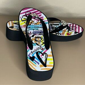 Brighton Moda Flip Flop sandals with silver heart and crystal detail